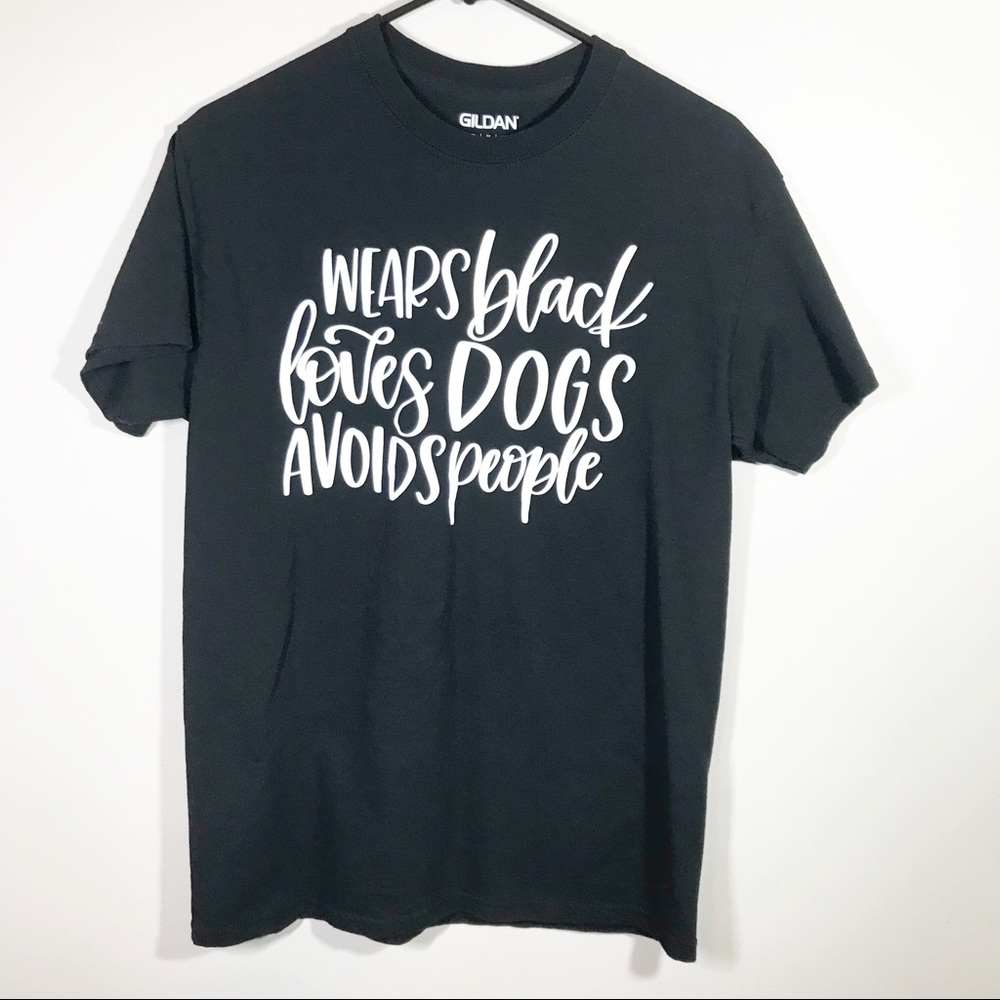 Gildan black custom screen print tee